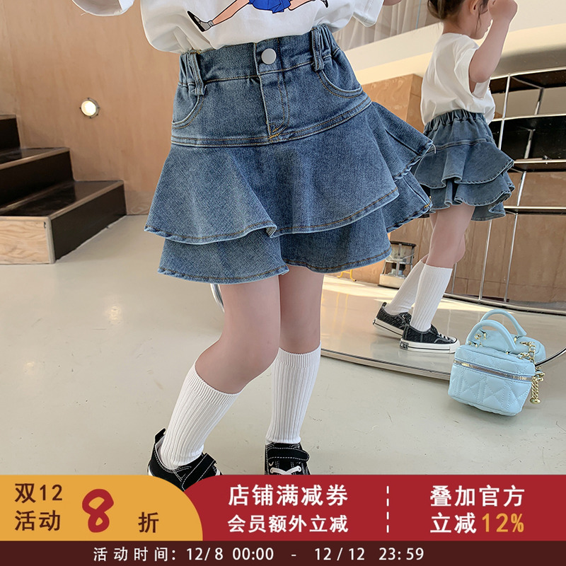 依依妈女童韩版洋气牛仔裙裤