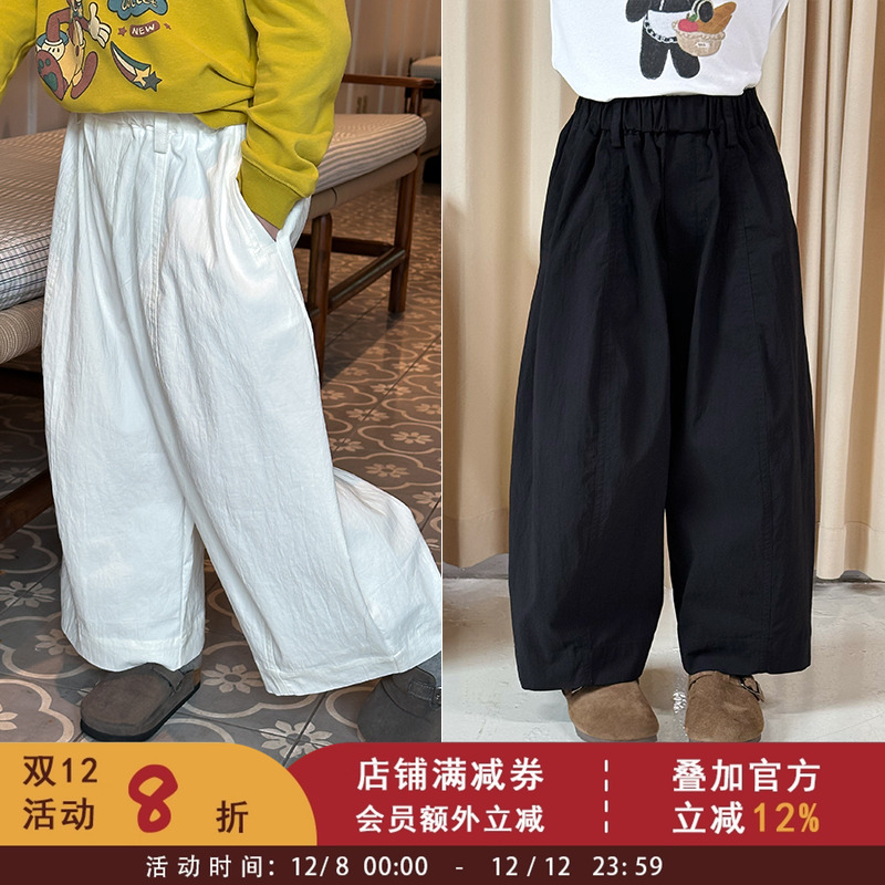 依依妈女童秋装时髦拼接休闲裤宝宝气球裤儿童秋季韩版宽松阔腿裤