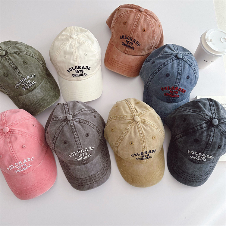 依依妈女童复古鸭舌帽宝宝时尚休闲弯檐帽ins儿童帽子字母棒球帽