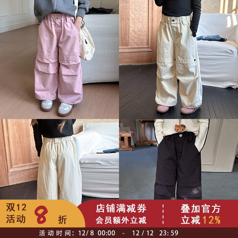 2025春秋新款男童女童时髦街头风休闲裤儿童宝宝韩版洋气工装裤潮