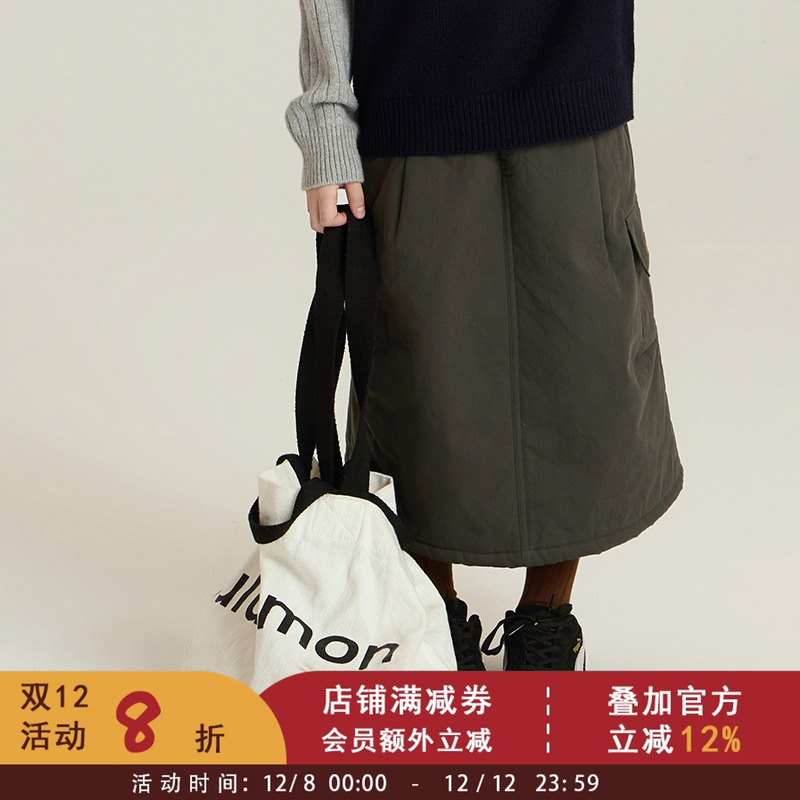 依依妈中大儿童冬装宽松百搭A字裙女童韩版夹棉保暖工装半身裙潮