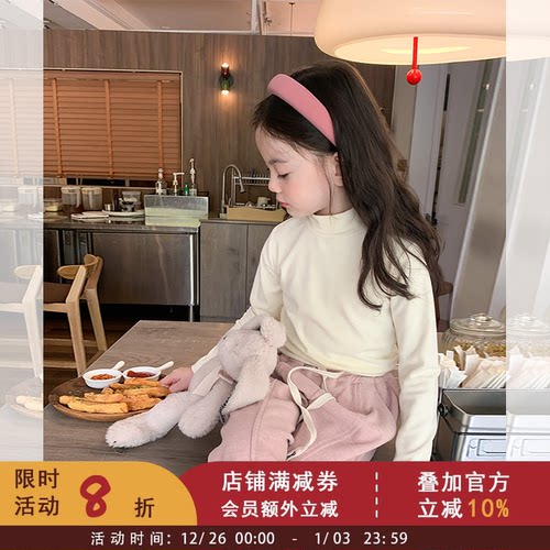 女童亲肤柔软弹力保暖羊毛拉架打底衫儿童T恤宝宝秋冬装内搭上衣