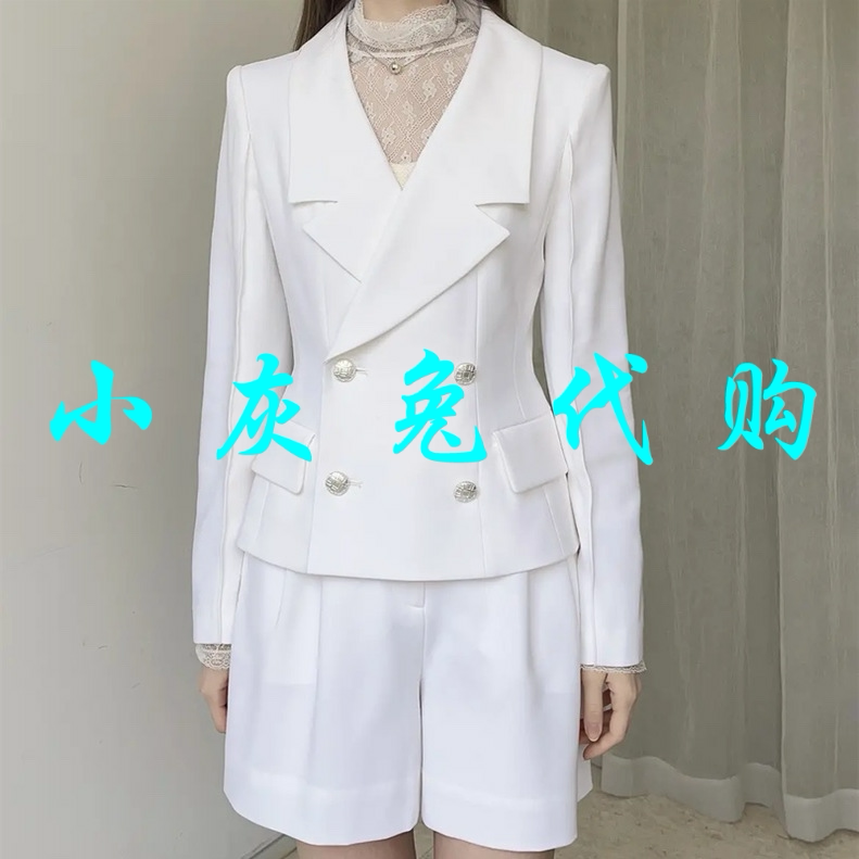 小灰兔正品2025秋新款双排扣收腰职业通勤百搭西装外套5400615