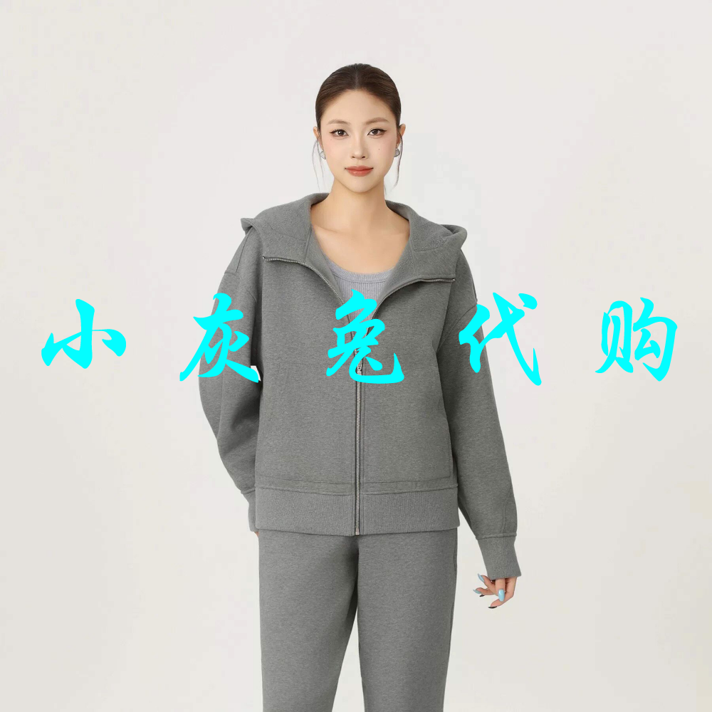 小灰兔正品2025秋新款百搭加绒加厚运动休闲连帽卫衣外套5400935