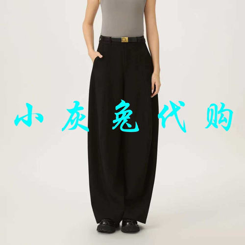 小灰兔正品2026春新款百搭时尚宽松弯刀阔腿休闲裤 510025-253811