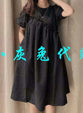 小灰兔正品代购夏新款泡泡袖连衣裙5500388-1a16811-