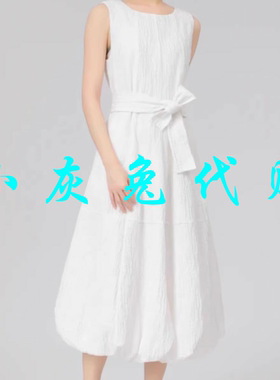 小灰兔正品2025夏新款无袖时尚系带连衣裙150018-2A61961