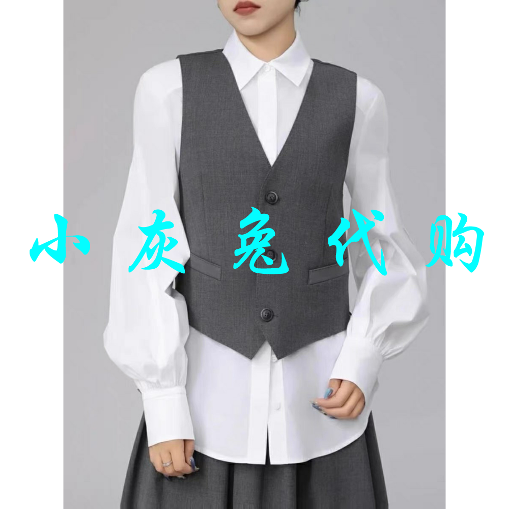 小灰兔正品2025春百搭V领单排扣西装马甲背心1400673