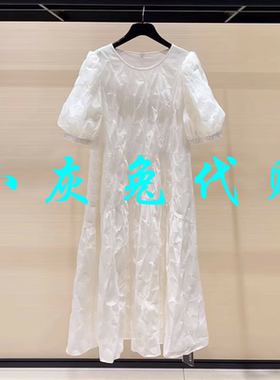 小灰兔代购夏圆领泡泡袖连衣裙1500451-2A20146-