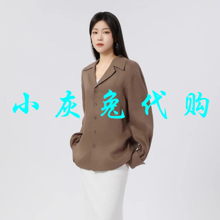 小灰兔2025长袖西装领亚麻休闲衬衫530065-2035663