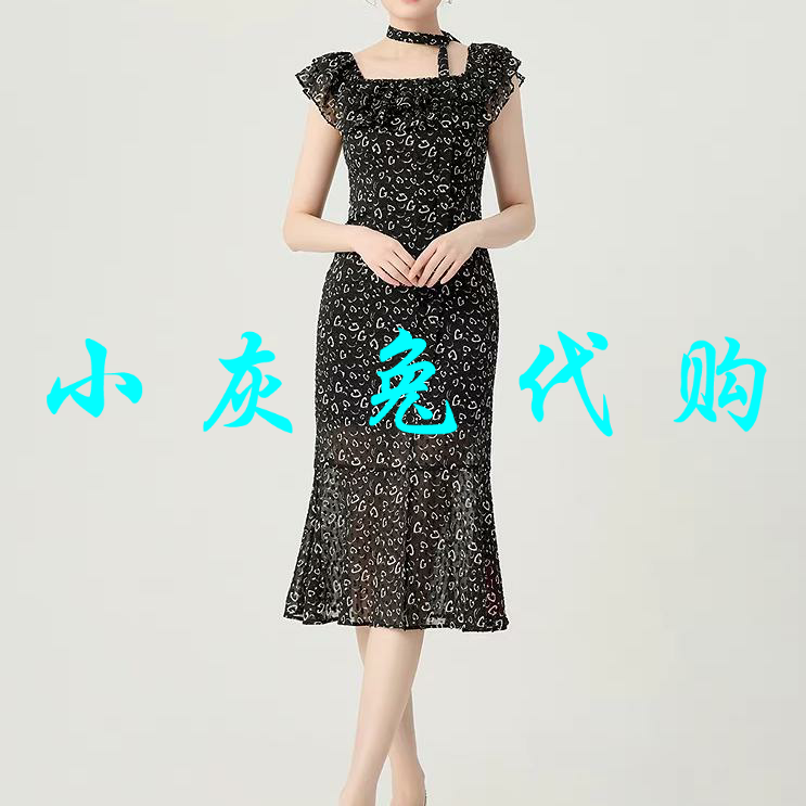 欧阿玛施女装荷叶边领口连衣裙