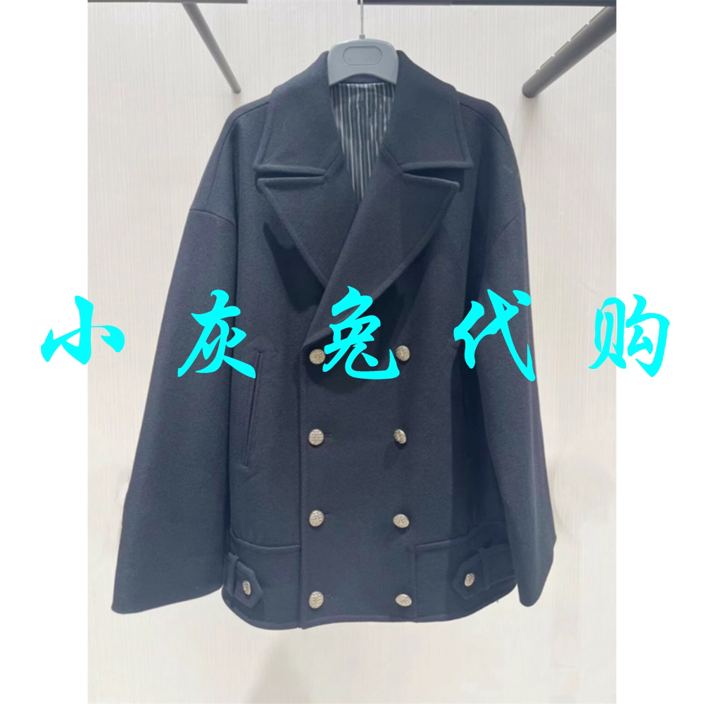 小灰兔代购2026秋冬双排扣翻领宽松大衣外套5400821-7109011-001