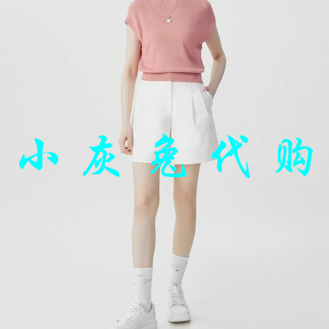 小灰兔代购2026新款粉色圆领镂空短袖针织T恤1399719-1t56855-003