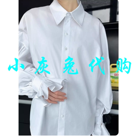 小灰兔代购泡泡袖造型白衬衫5301042-1013761-