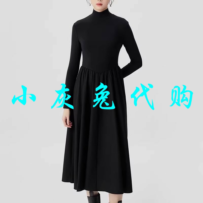 小灰兔代购2025秋新款长款烟管领连衣裙1500482-4226511-001