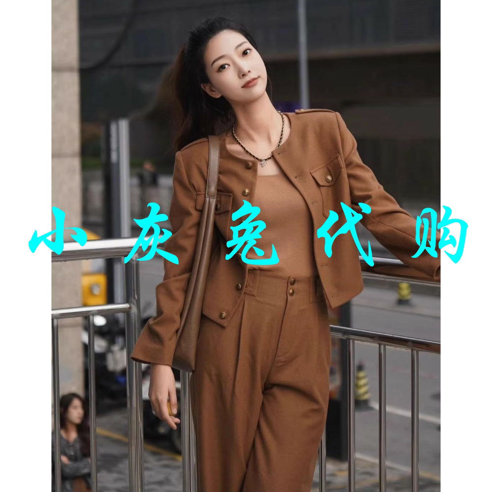 小灰兔正品代购2023秋新款圆领短外套1400688-4232853-