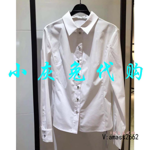 小灰兔代购欧阿玛施女装白色职业长袖衬衫1300641-1030661-001