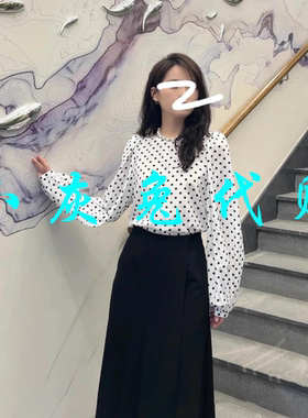 小灰兔代购波点泡泡袖长袖衬衫5301128-1S20761-