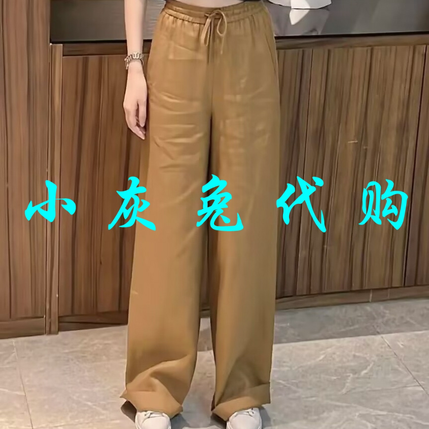 小灰兔2025新款亚麻阔褪休闲裤5100552-308311-