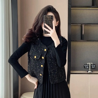 外搭马甲百搭高级感圆领