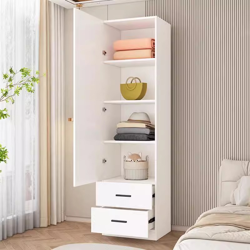 实木衣柜儿童卧室美容院小户型家用收纳立柜阳台储物夹缝窄柜定制