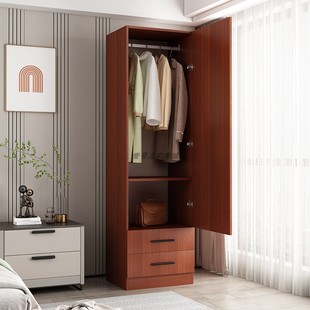 实木单人衣柜家用出租房储物收纳柜多层带抽屉小户型卧室阳台窄柜