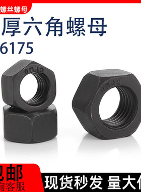 六角螺母8级10级化工用高强度螺帽加厚螺母M12M14M16M18M20M22M39