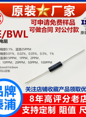 EE1/4标准无感高精度采样0.1％精密电阻 1W 50R51R56R68R75 欧 B