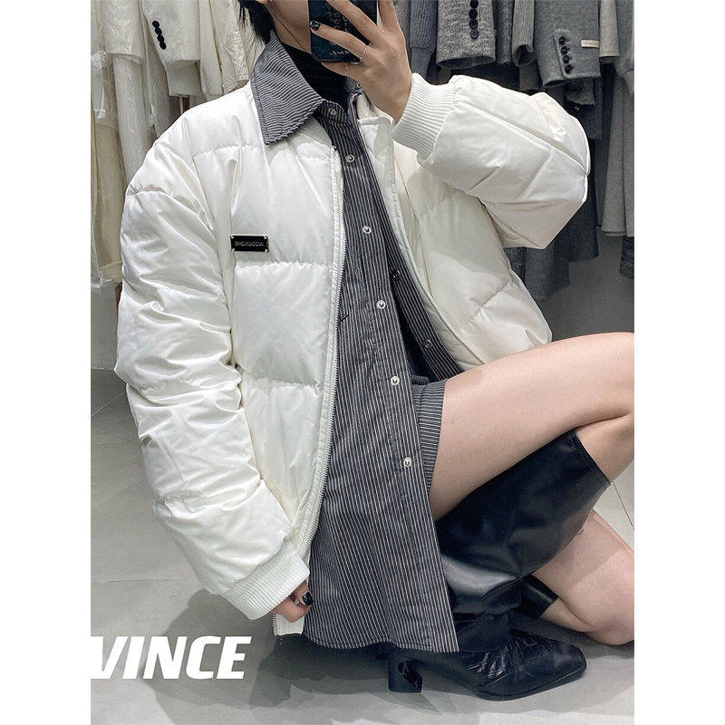 羽绒服女2023冬季新款白鸭绒防寒保暖正反两穿外套