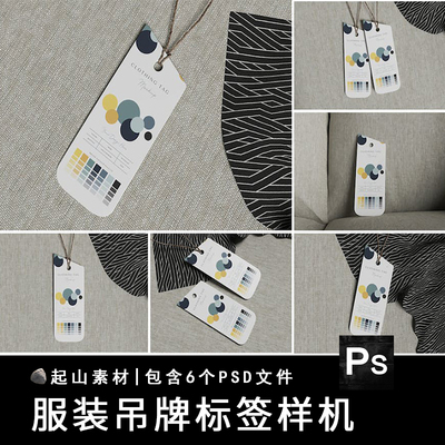 服装吊牌产品标签卡片样机潮流logo衣服品牌提案贴图PSD设计素材