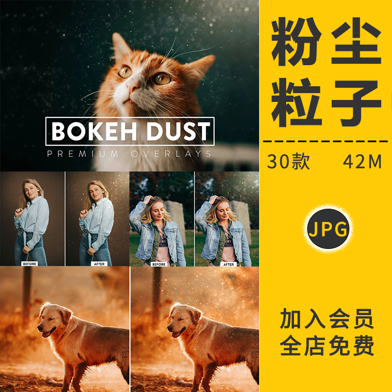 粉尘闪光粉末粒子金色金沙照片叠加层摄影楼后期合成光特效PS素材