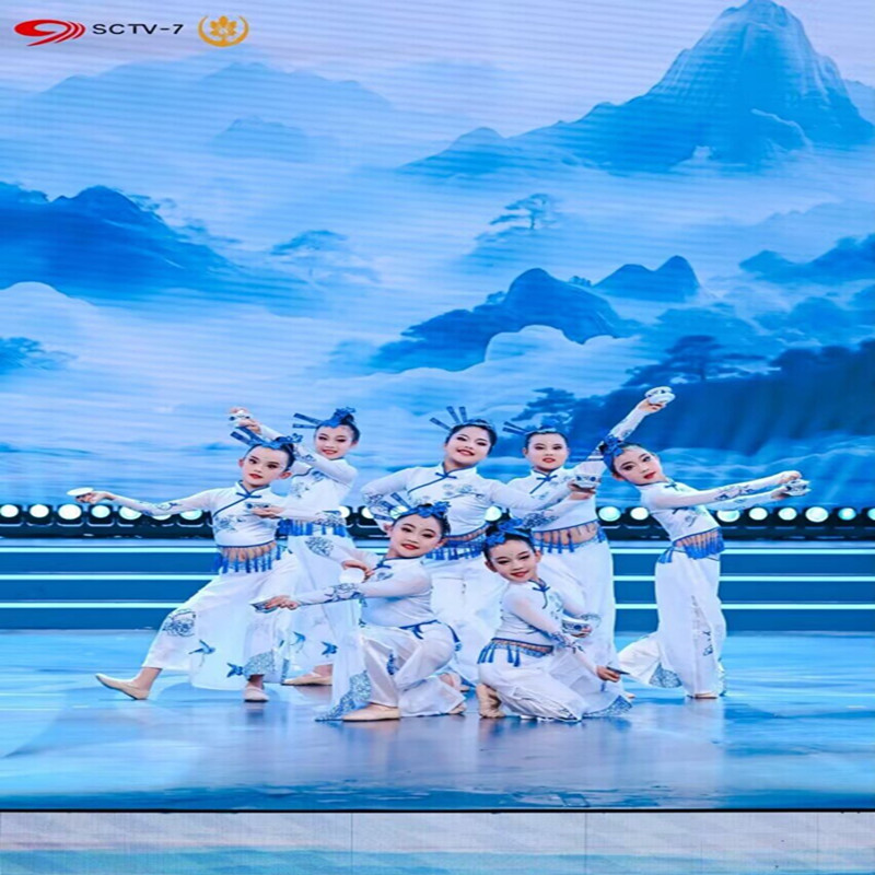 秧歌新款中国舞蹈古典舞蹈服装民族演出服扇子舞表演青花瓷演出