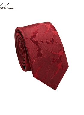 Satchi沙驰男装春季新品时尚商务桑蚕丝领带婚礼新郎红色领带男