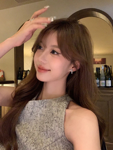 XYDZ同心结耳钉女简约小巧无痛蚊香盘耳饰轻奢气质耳夹无洞高级感