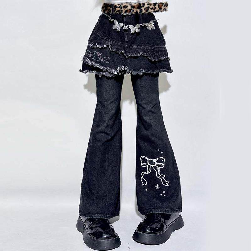 万能公式黑色设计感宽松阔腿裤女