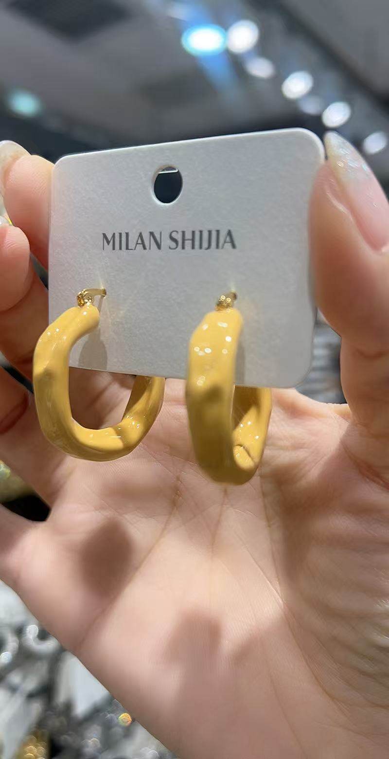 彩色甜甜圈耳扣耳圈高级时髦925银针