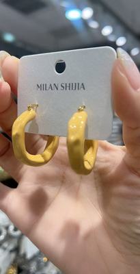 彩色甜甜圈耳扣耳圈高级时髦925银针