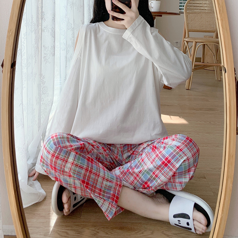 Aishang real pajamas new spring long sleeve cotton home suit