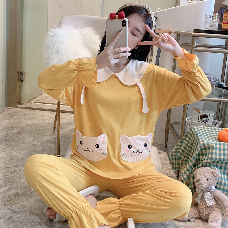 New spring long sleeve combed cotton housewear set