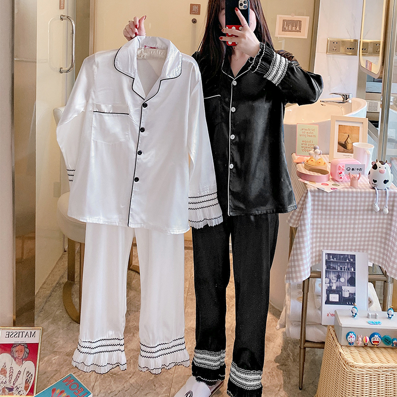 AI Shang's two piece suit of long sleeve pajamas for women in spring and Autumn