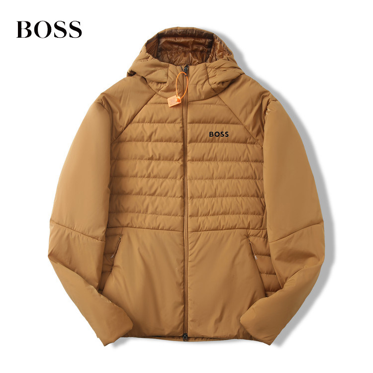 BOSS秋冬新款男士休闲户外运动连帽时尚简约夹克羽绒服外套上衣