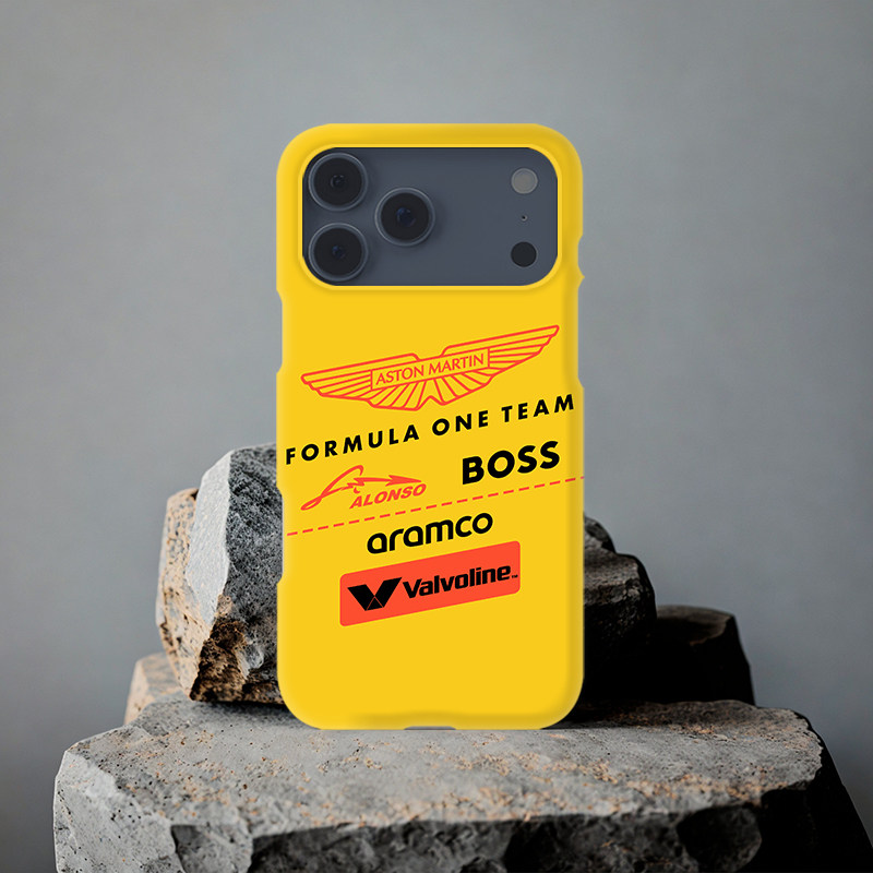 F1阿斯顿马丁2025阿隆索头哥西班牙站适用iPhone17Air小米15苹果16Pro男iqoo13三星S24Ultra华为Pura80手机壳