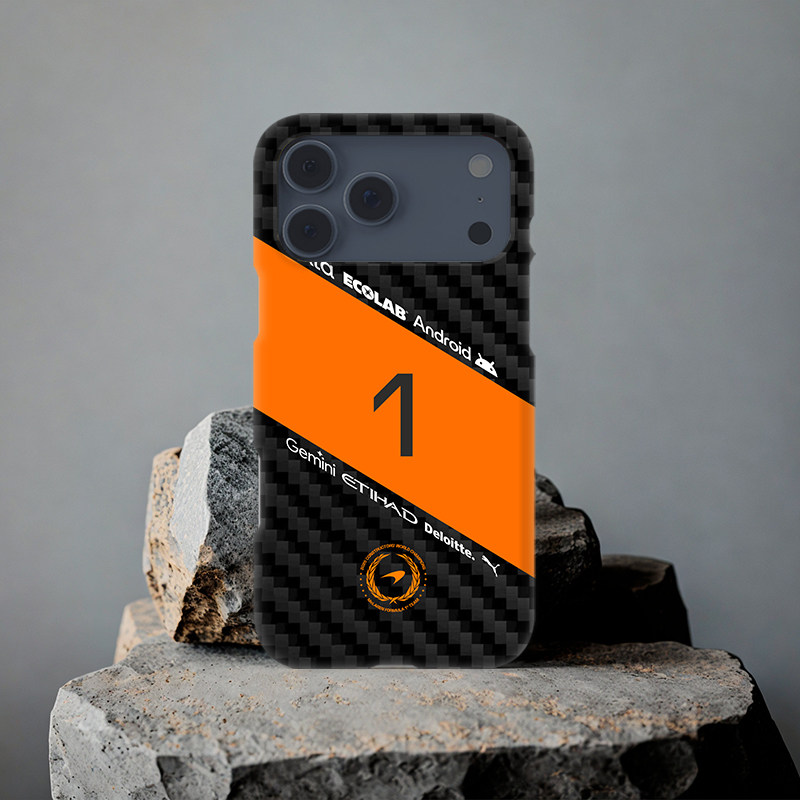 F1兰多诺里斯LN1迈凯轮车队涂装适用iPhoneAir小米17红米K90硬iqooZ11苹果16Pro三星S25华为Nova15手机壳X300