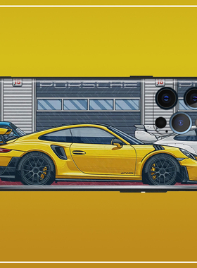 911GT2RS适用IQOO10苹果14男iPhone15ProMax小米13华为Mate60三星S23一加Ace2V红米K60至尊RENO 10全包手机壳