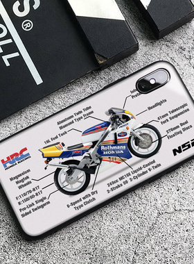 Nsr250摩托车适用iphone12 11红米K40Pro玻璃华为Mate305G手机壳