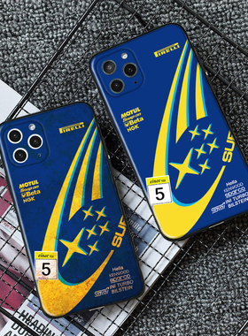 WRC斯巴鲁涂装STI适用IqooNeo9苹果16ProMax手机壳华为Mate60Pro+三星S23 Ultra小米14红米K70防摔一加12定制