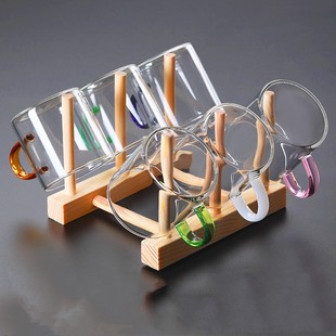 加厚耐热带把玻璃杯子 泡花茶功夫小茶杯透明品茗杯厂家