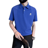 夏季POLO衫男士ins潮牌刺绣短袖T恤23新款男装潮流90502-P58控78，男装Polo衫，星座301B-1