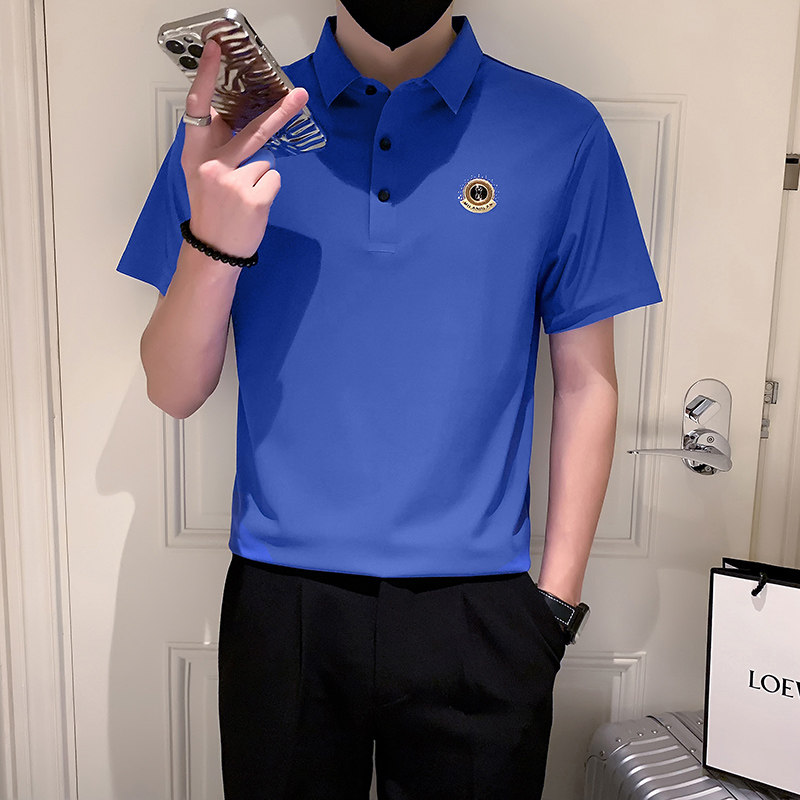 主推-冰丝无痕POLO衫男士短袖T恤新款男装潮流PL88-P55控78,男装Polo衫,星座301B-1