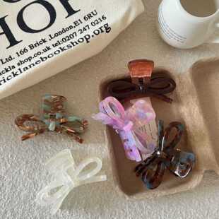 韩版小众设计立蝴蝶半抓夹发量多丸子头马尾夹高级感气质百搭温